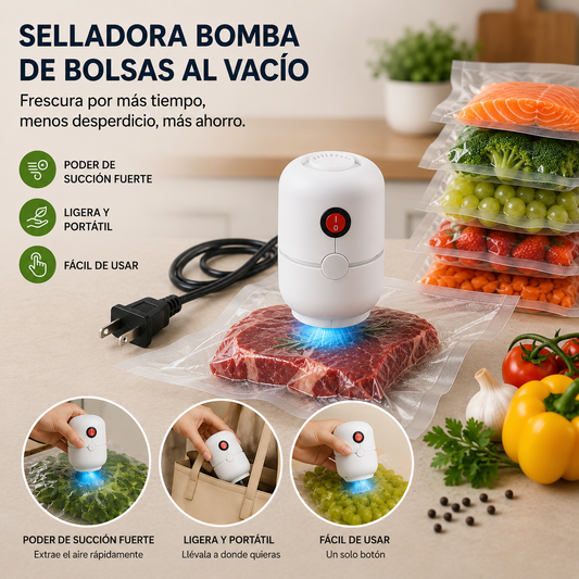 OrganiFresh™ / Selladora Bomba Para Bolsas Al Vacío